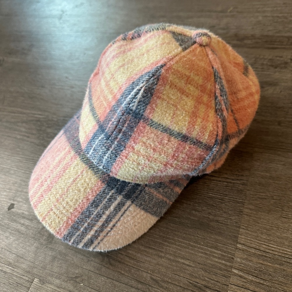 Plaid Pink and Blue Adjustable Hat
